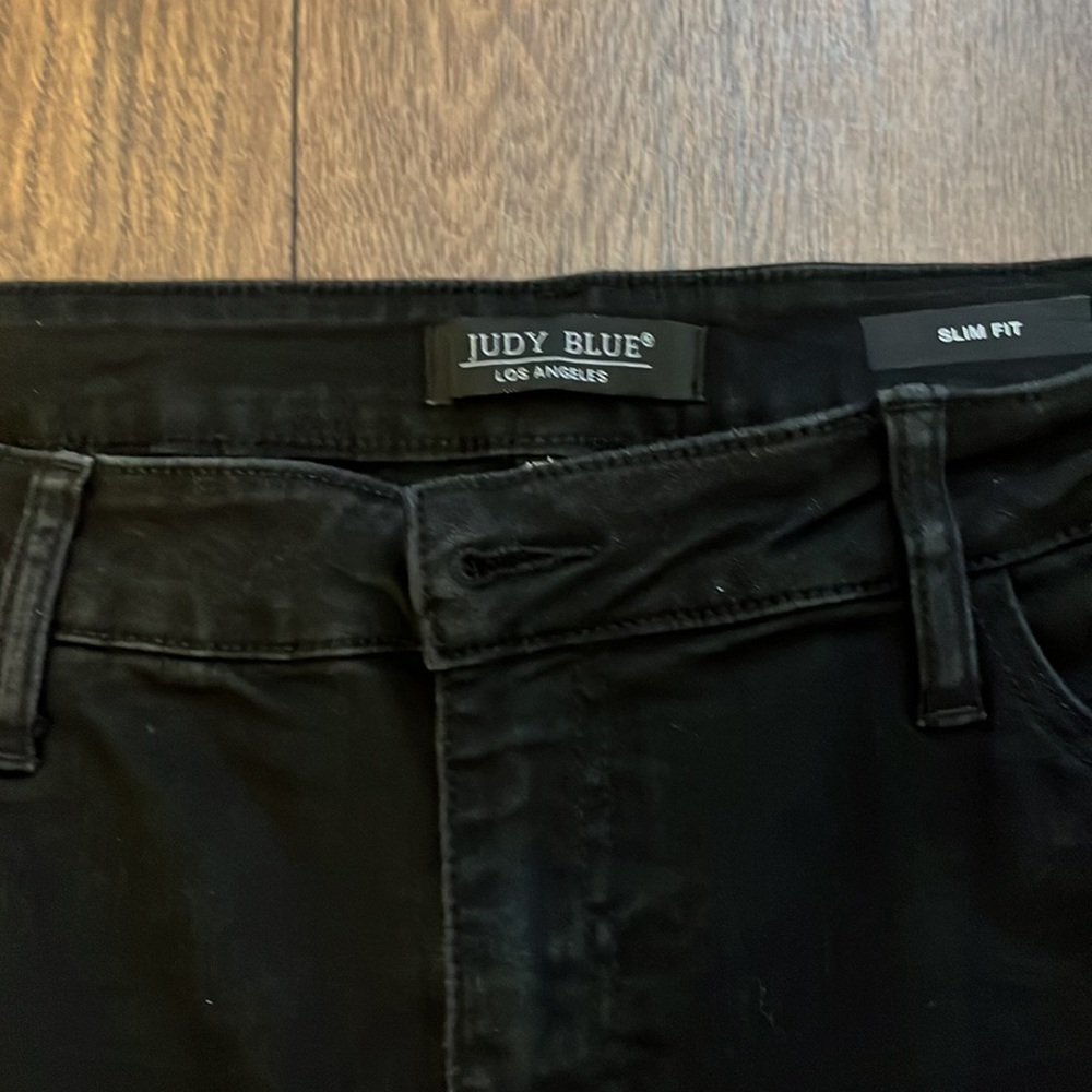 Judy Blue Lola Mid Rise Tapered Straight size 32 black - Picture 7 of 13
